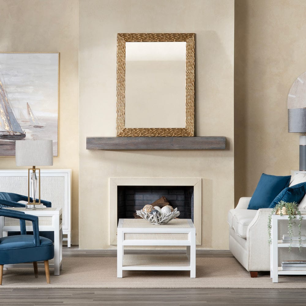 Crestview Collection - Sandy Shores White Solid Wood Rectangle Coffee Table / Cocktail Table - CVFDR1150 view 8