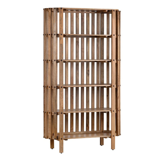 Crestview Collection - Santa Ana 76 in. Brown Solid Wood 5 Shelf Bookcase - CVFNR4506 view 1