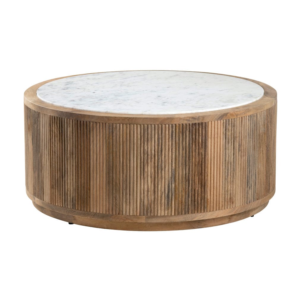 Crestview Collection - Santorini Brown Solid Wood Round Coffee Table / Cocktail Table - CVFNR4520 view 1