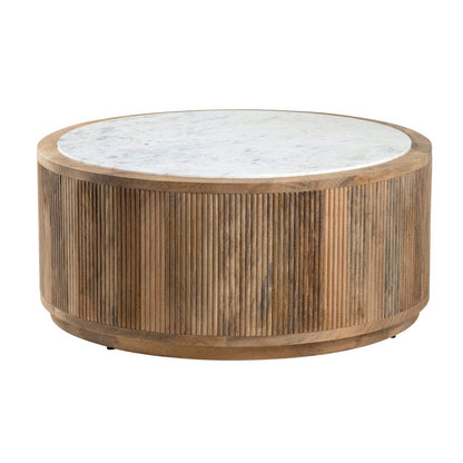 Crestview Collection - Santorini Brown Solid Wood Round Coffee Table / Cocktail Table - CVFNR4520 view 1