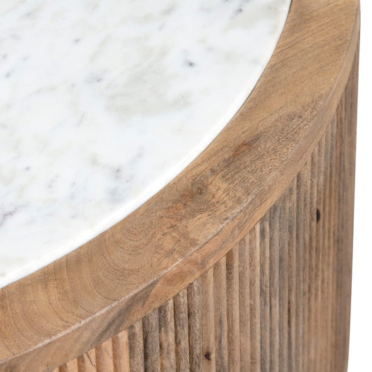 Crestview Collection - Santorini Brown Solid Wood Round Coffee Table / Cocktail Table - CVFNR4520 view 2