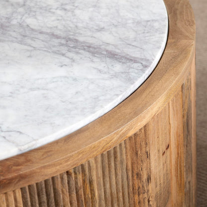 Crestview Collection - Santorini Brown Solid Wood Round Coffee Table / Cocktail Table - CVFNR4520 view 3
