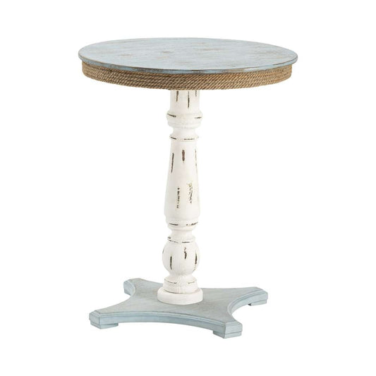 Crestview Collection - Sea Isle Two Tone Rustic Coastal Wood and Rope Apron Accent Table - CVFZR1709 veiw 1