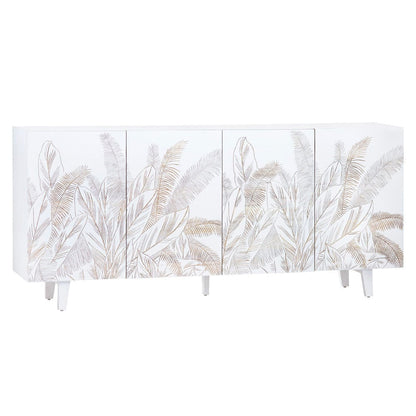 Crestview Collection - Seaside 79 in. White Solid Wood 4 Door Media Credenza / Sideboard - CVFNR4546 view 1