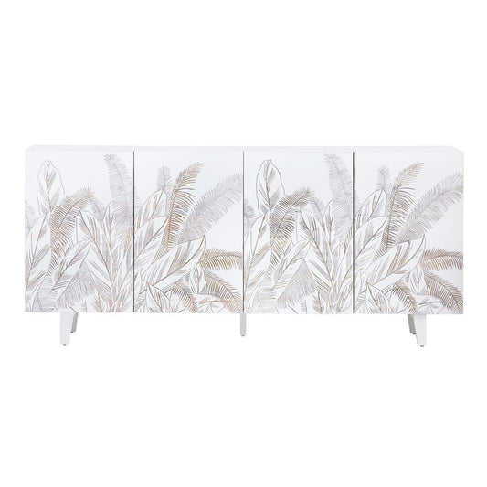 Crestview Collection - Seaside 79 in. White Solid Wood 4 Door Media Credenza / Sideboard - CVFNR4546 view 2