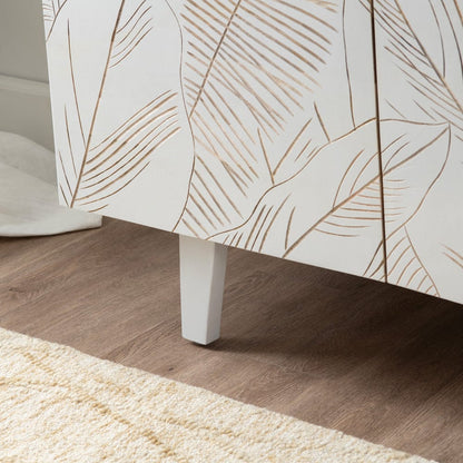 Crestview Collection - Seaside 79 in. White Solid Wood 4 Door Media Credenza / Sideboard - CVFNR4546 view 5