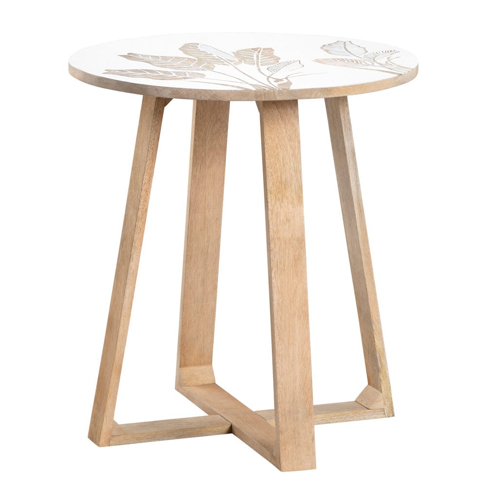 Crestview Collection - Seaside Round Brown Solid Wood Accent End Table - CVFNR4550 view 1