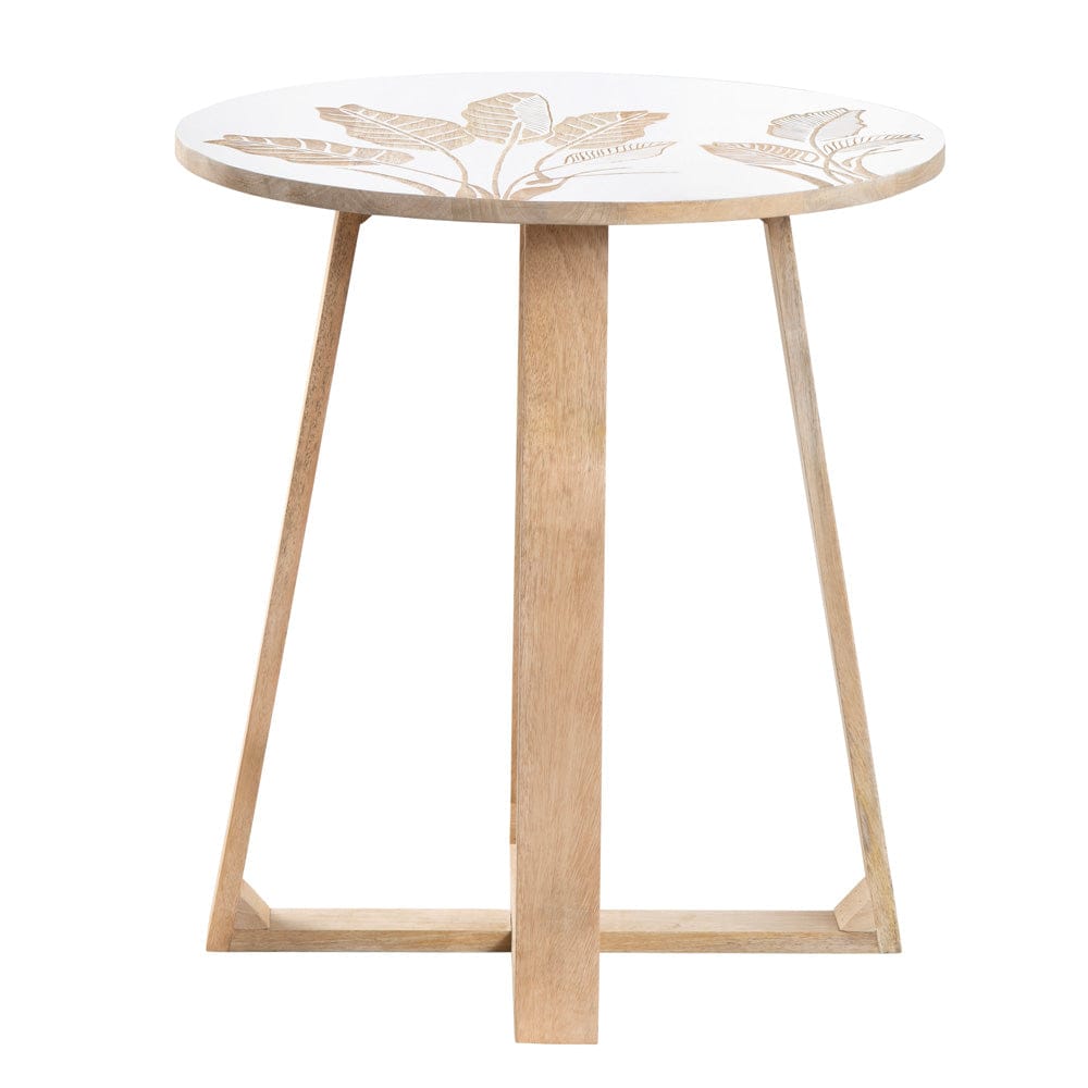 Crestview Collection - Seaside Round Brown Solid Wood Accent End Table - CVFNR4550 view 2