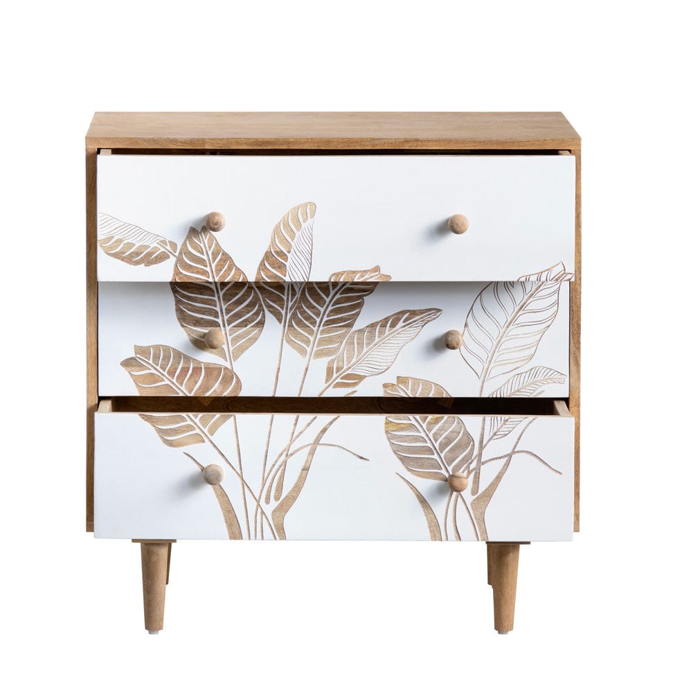 Crestview Collection - Seaside White Solid Wood 3 Drawer Accent Chest - CVFNR4549 view 3