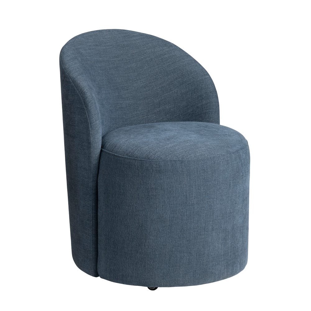 Crestview Collection - Set of 2 Blue Upholstered Solid Wood Dining Chair with Casters - CVFVRD222 view 2