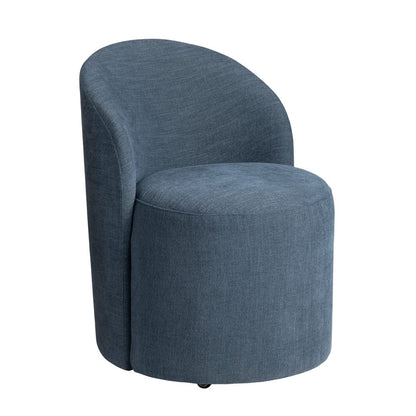 Crestview Collection - Set of 2 Blue Upholstered Solid Wood Dining Chair with Casters - CVFVRD222 view 2