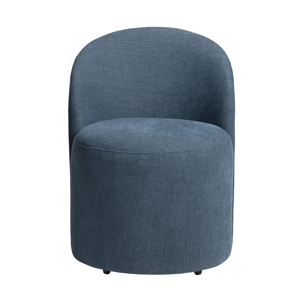 Crestview Collection - Set of 2 Blue Upholstered Solid Wood Dining Chair with Casters - CVFVRD222 view 3