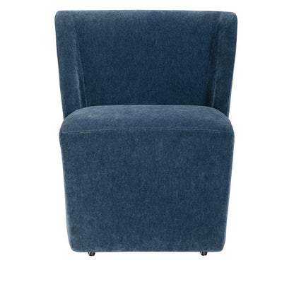 Crestview Collection - Set of 2 Blue Upholstered Solid Wood Dining Chair with Casters - CVFVRD227 view 2