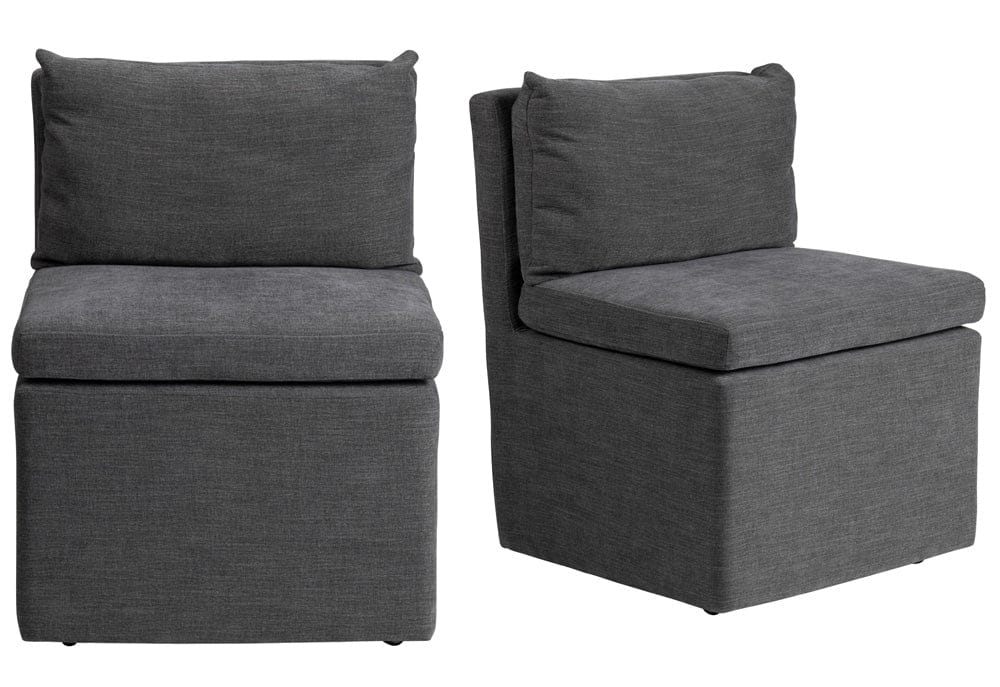 Crestview Collection - Set of 2 Gray Upholstered Solid Wood Dining Chair with Casters - CVFVRD225 view 1