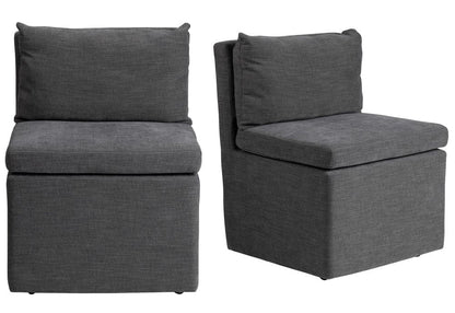Crestview Collection - Set of 2 Gray Upholstered Solid Wood Dining Chair with Casters - CVFVRD225 view 1