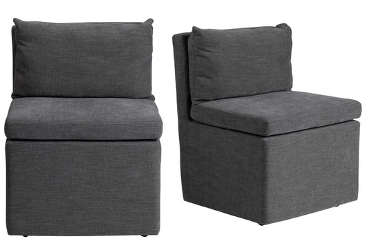 Crestview Collection - Set of 2 Gray Upholstered Solid Wood Dining Chair with Casters - CVFVRD225 view 1