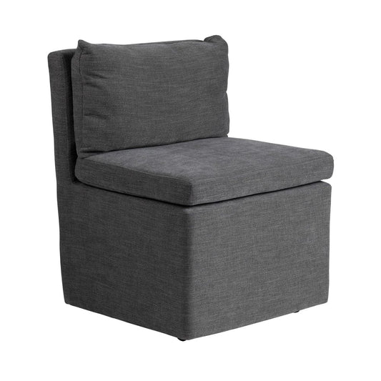 Crestview Collection - Set of 2 Gray Upholstered Solid Wood Dining Chair with Casters - CVFVRD225 view 2
