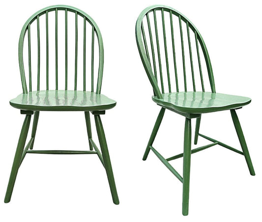 Crestview Collection - Set of 2 Green Solid Wood Dining Chair - CVFVR8574 view 1