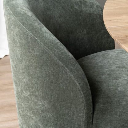 Crestview Collection - Set of 2 Green Upholstered Solid Wood Dining Chair with Casters - CVFVRD221 view 5