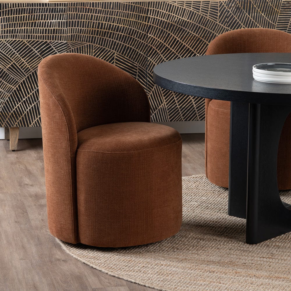 Crestview Collection - Set of 2 Red Upholstered Solid Wood Dining Chair with Casters - CVFVRD226 view 7