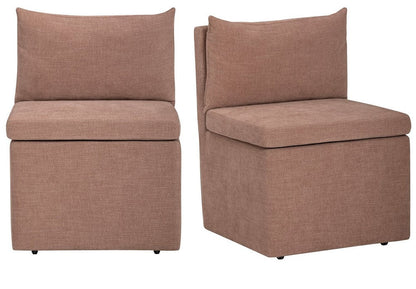 Crestview Collection - Set of 2 Red Upholstered Solid Wood Dining Chair with Casters - CVFVRD228 view 1