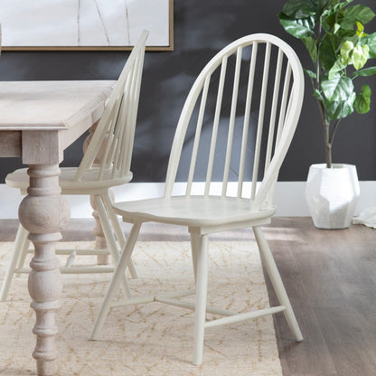 Crestview Collection - Set of 2 White Solid Wood Dining Chair - CVFVR8402 view 5