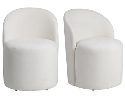 Crestview Collection - Set of 2 White Upholstered Solid Wood Dining Chair with Casters - CVFVRD220 view 1