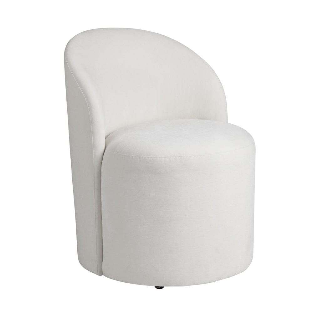 Crestview Collection - Set of 2 White Upholstered Solid Wood Dining Chair with Casters - CVFVRD220 view 2