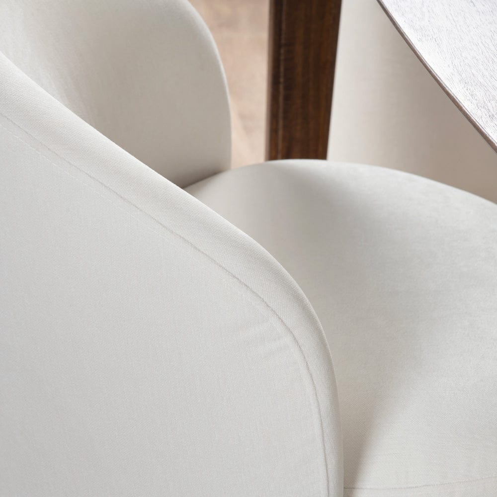 Crestview Collection - Set of 2 White Upholstered Solid Wood Dining Chair with Casters - CVFVRD220 view 5