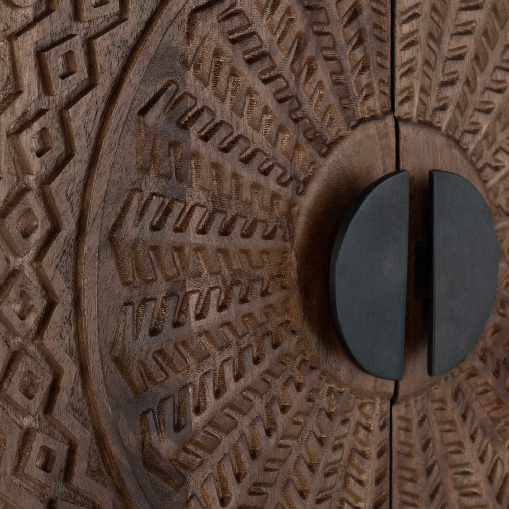 Crestview Collection - Sienna 70 in. Brown Solid Wood 1 Shelf 2 Door Bookcase Accent Cabinet - CVFNR4604 view 4