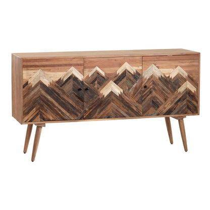 Crestview Collection - Sierra Nevada 61 in. Brown Solid Wood 3 Door Media Credenza / Sideboard - CVFNR4557 view 1