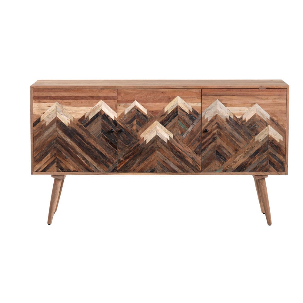 Crestview Collection - Sierra Nevada 61 in. Brown Solid Wood 3 Door Media Credenza / Sideboard - CVFNR4557 view 2