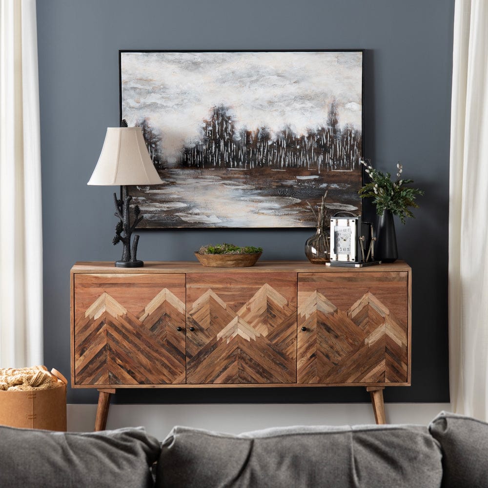 Crestview Collection - Sierra Nevada 61 in. Brown Solid Wood 3 Door Media Credenza / Sideboard - CVFNR4557 view 6