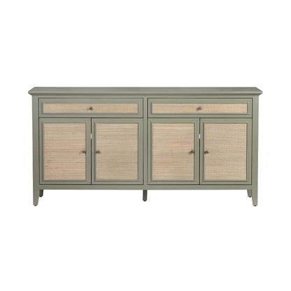 Crestview Collection - Solace 72 in. Green Solid Wood 2 Drawer 4 Door Media Credenza / Sideboard - CVFDR1320 view 2