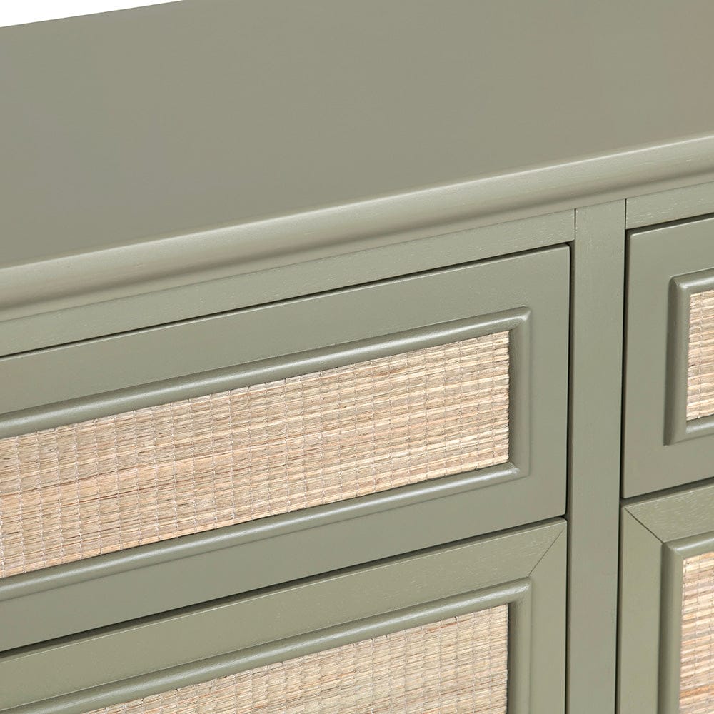 Crestview Collection - Solace 72 in. Green Solid Wood 2 Drawer 4 Door Media Credenza / Sideboard - CVFDR1320 view 4