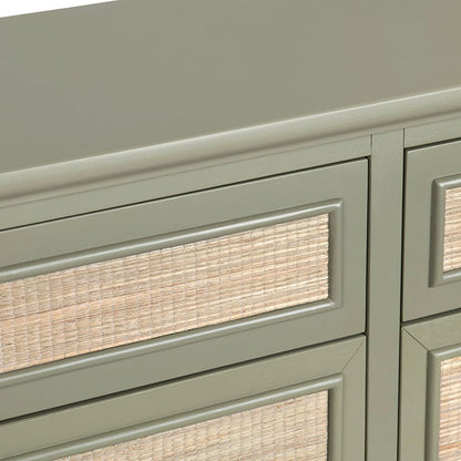 Crestview Collection - Solace 72 in. Green Solid Wood 2 Drawer 4 Door Media Credenza / Sideboard - CVFDR1320 view 4