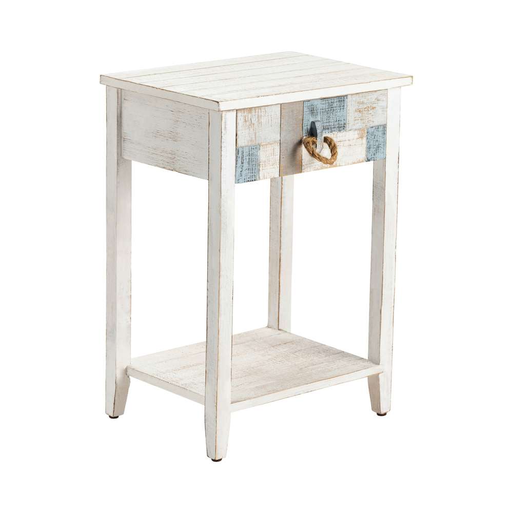 Crestview Collection - South Shore Multi Color Nautical Patchwork 1 Drawer Accent Table - CVFZR3561 veiw 1