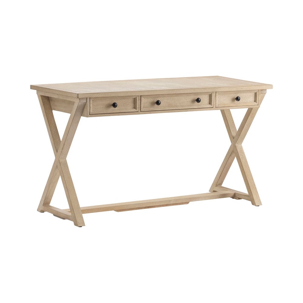 Crestview Collection - Tan Solid Wood 3 Drawer Writing Desk - CVFNR514 view 1