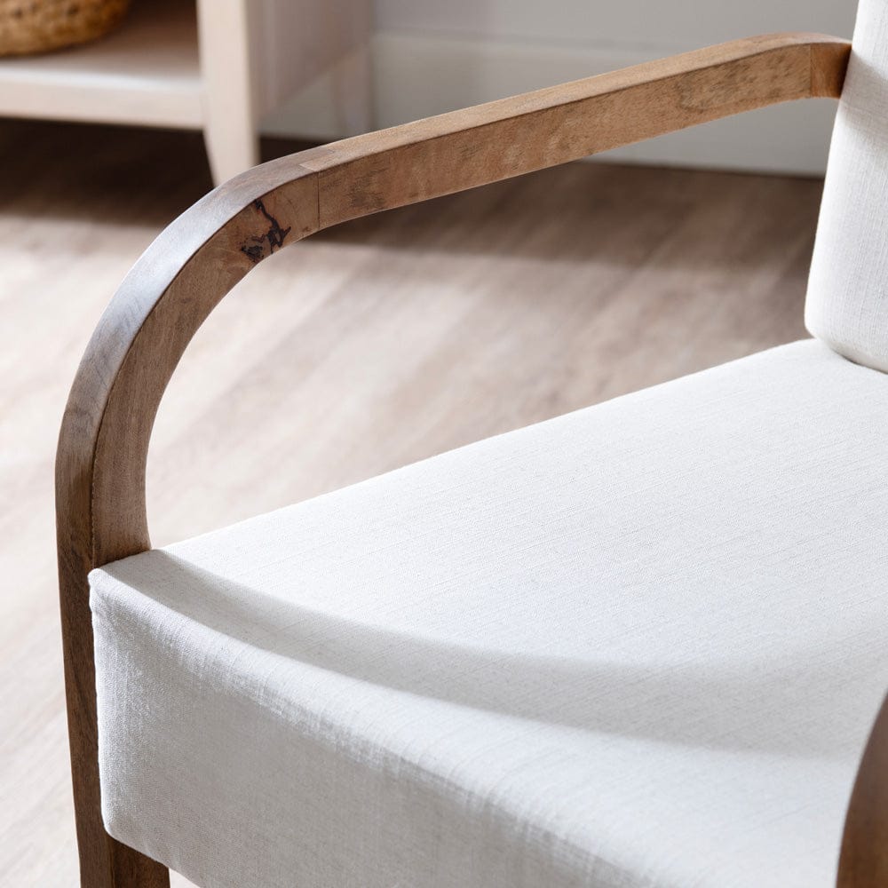 Crestview Collection - Tan Upholstered Accent Arm Chair with Brown Solid Wood Frame - CVFNR4608 view 4