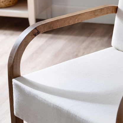 Crestview Collection - Tan Upholstered Accent Arm Chair with Brown Solid Wood Frame - CVFNR4608 view 4