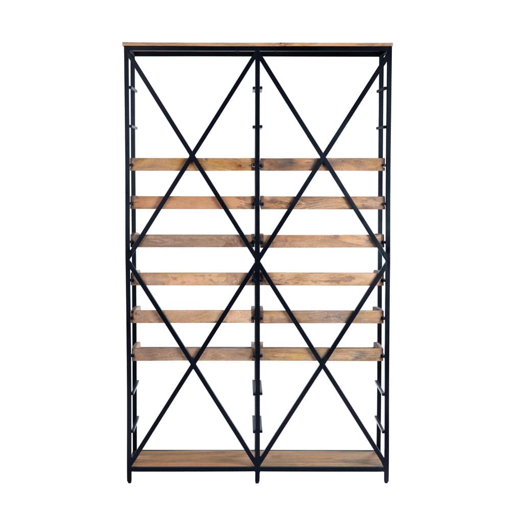 Crestview Collection - Thomas Road 81 in. Brown Solid Wood 12 Shelf Bookcase - CVFNR4602 view 2