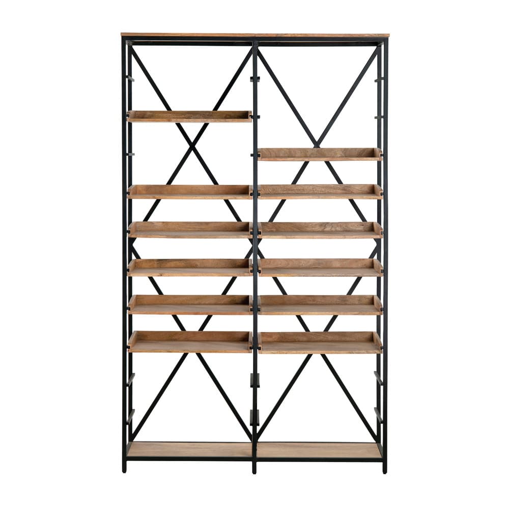 Crestview Collection - Thomas Road 81 in. Brown Solid Wood 12 Shelf Bookcase - CVFNR4602 view 3