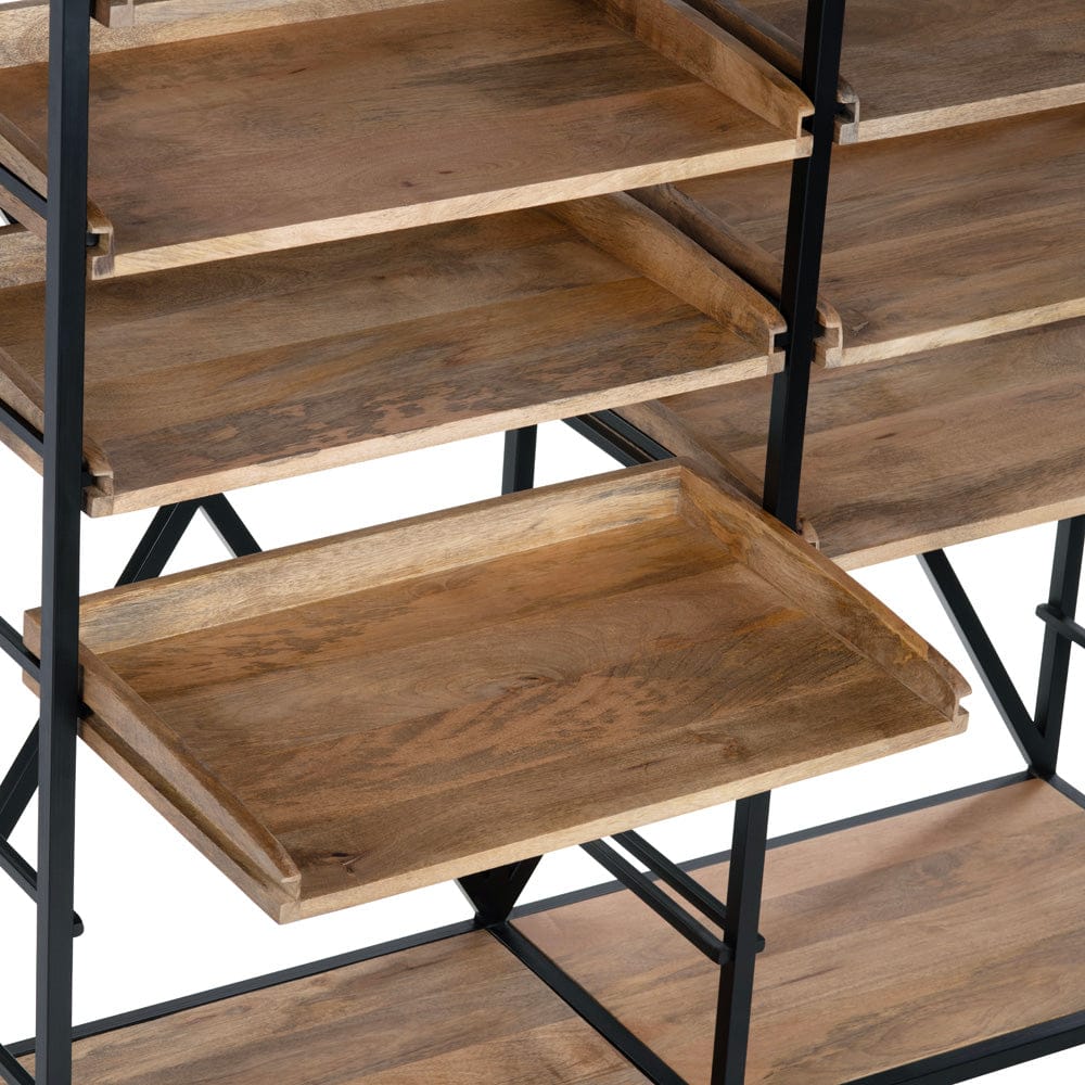 Crestview Collection - Thomas Road 81 in. Brown Solid Wood 12 Shelf Bookcase - CVFNR4602 view 4