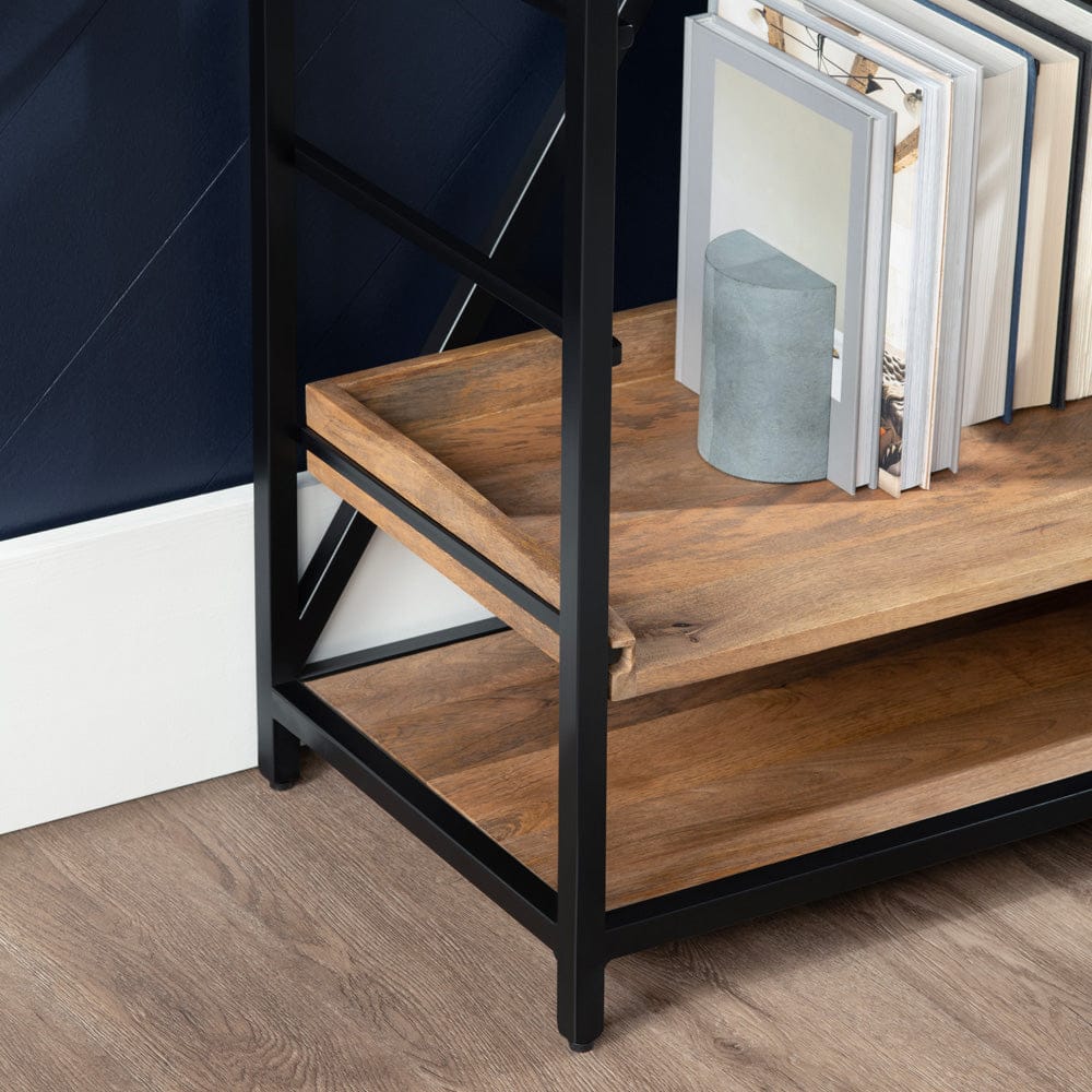 Crestview Collection - Thomas Road 81 in. Brown Solid Wood 12 Shelf Bookcase - CVFNR4602 view 7