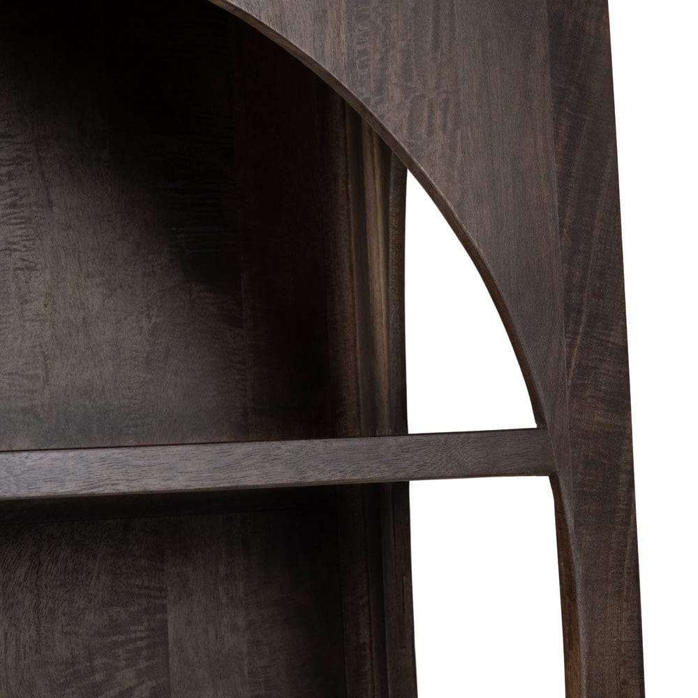 Crestview Collection - Trinity 76 in. Brown Solid Wood 3 Shelf 2 Door Bookcase Accent Cabinet - CVFNR4823 view 4