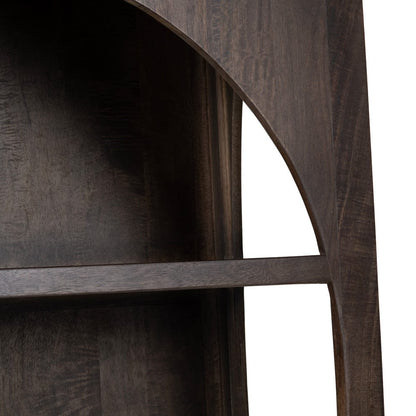 Crestview Collection - Trinity 76 in. Brown Solid Wood 3 Shelf 2 Door Bookcase Accent Cabinet - CVFNR4823 view 4