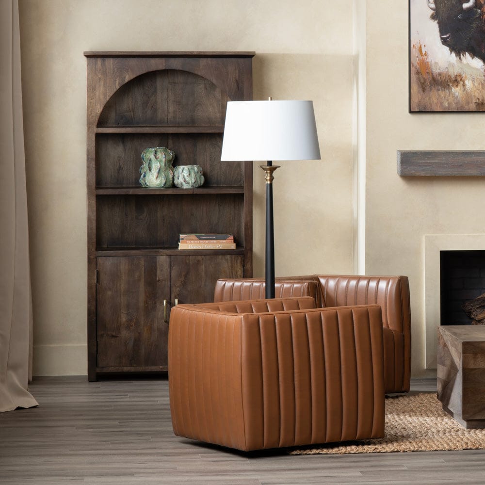 Crestview Collection - Trinity 76 in. Brown Solid Wood 3 Shelf 2 Door Bookcase Accent Cabinet - CVFNR4823 view 5