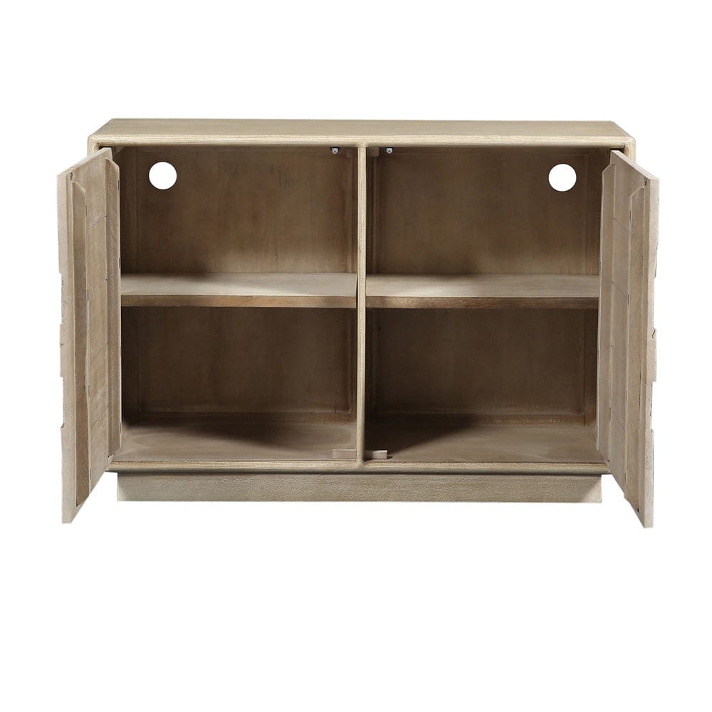 Crestview Collection - Westhaven 46 in. Tan Solid Wood 2 Door Media Credenza Accent Cabinet - CVFNR4856 view 3
