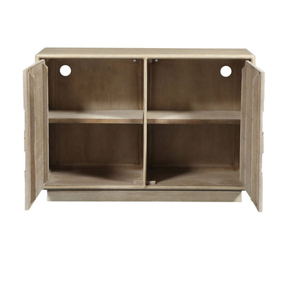 Crestview Collection - Westhaven 46 in. Tan Solid Wood 2 Door Media Credenza Accent Cabinet - CVFNR4856 view 3