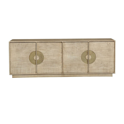 Crestview Collection - Westhaven 92 in. Tan Solid Wood 4 Door Media Credenza / Sideboard - CVFNR4855 view 2